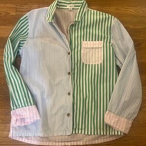 J. Crew Women’s Multi Pastel Stripe Button Up Shirt